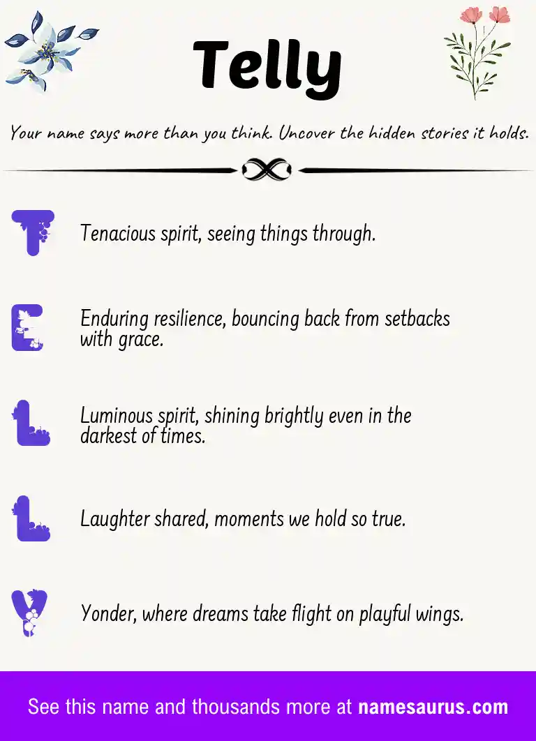Acrostic poem about Telly.