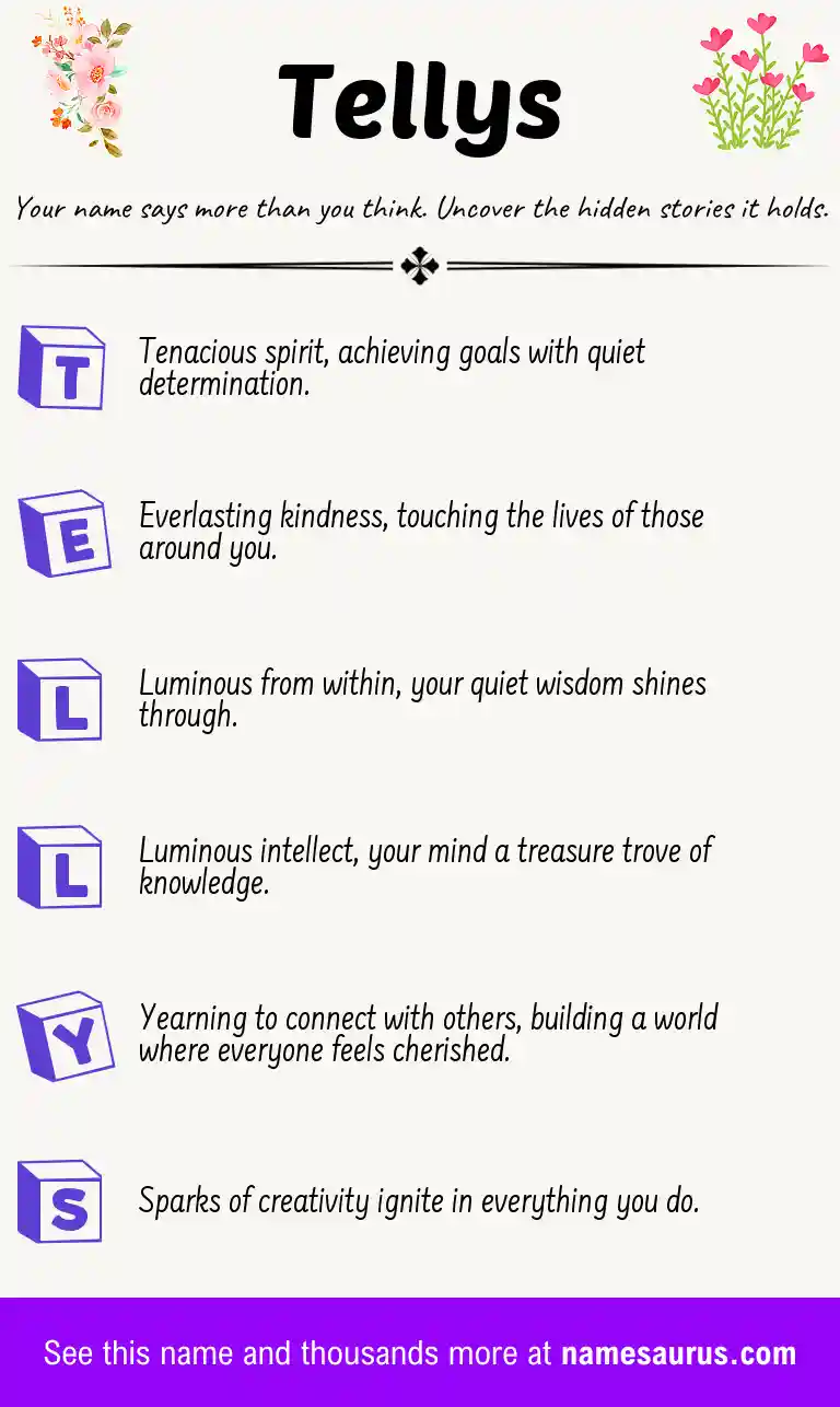 Acrostic poem about Tellys.