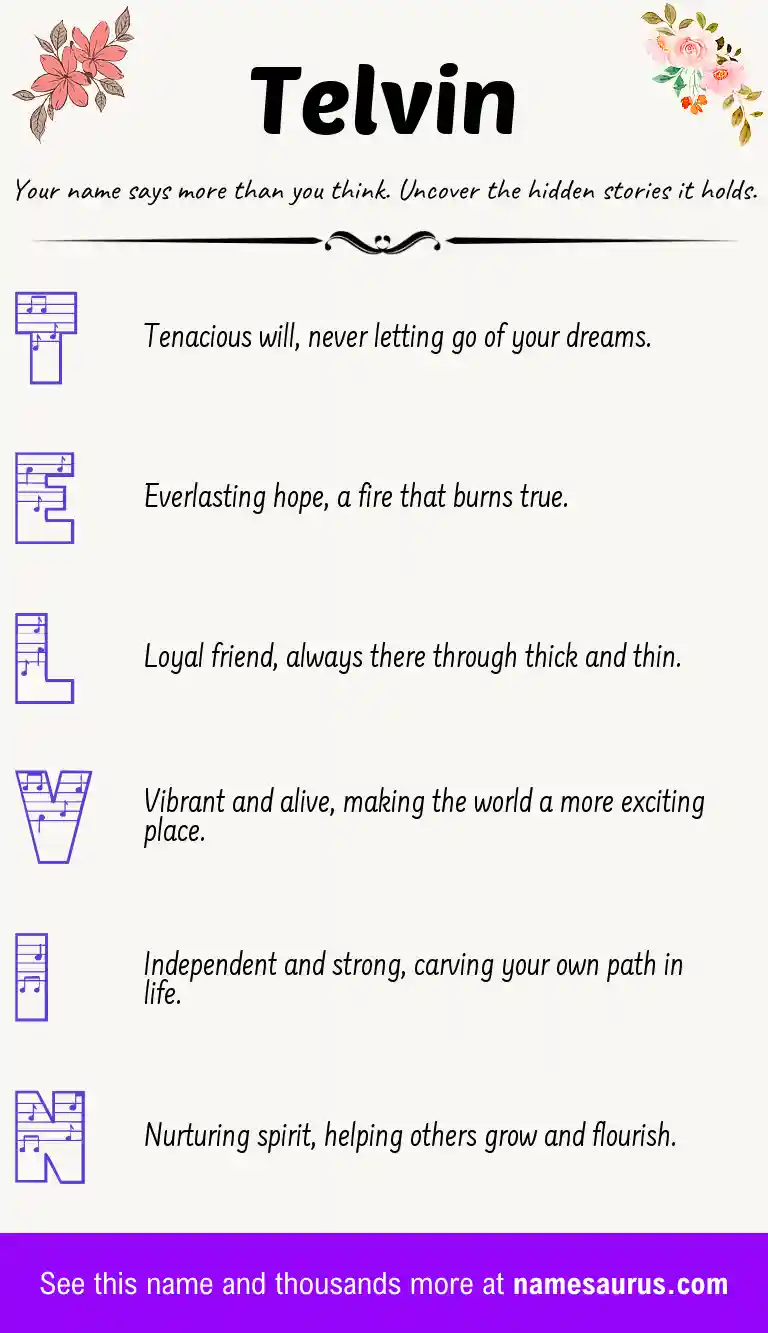 Acrostic poem about Telvin.