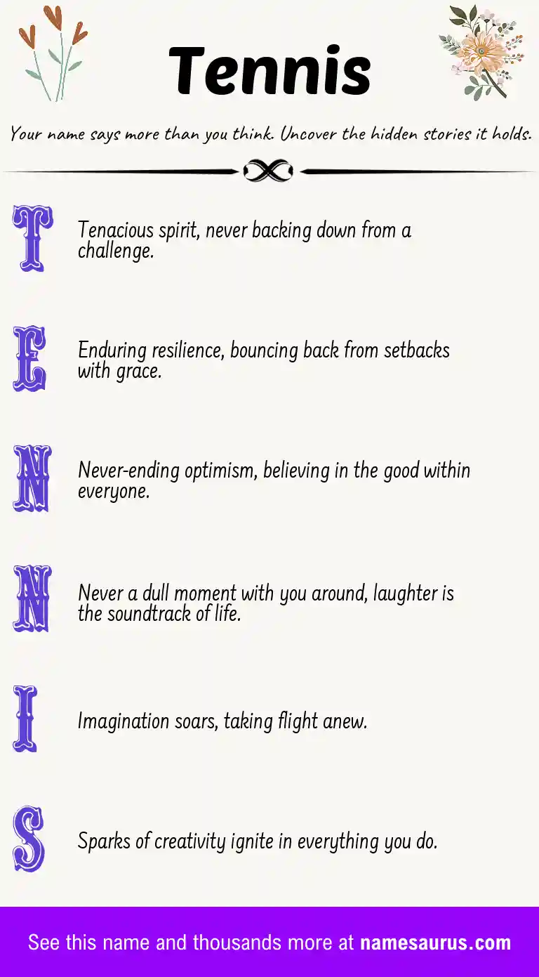Acrostic poem about Tennis.