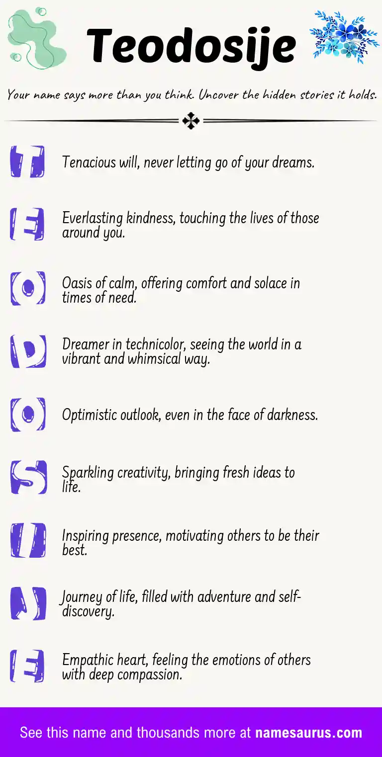 Acrostic poem about Teodosije.