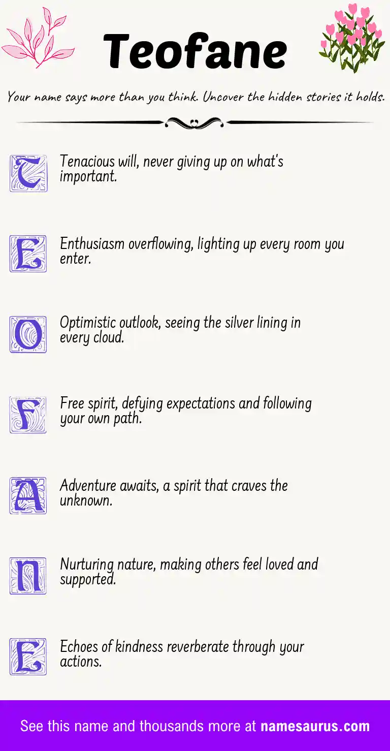 Acrostic poem about Teofane.