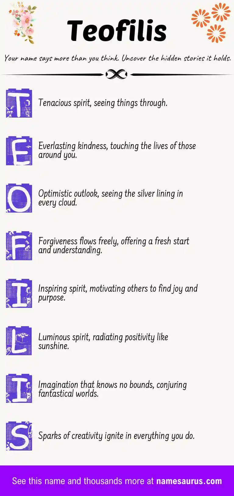 Acrostic poem about Teofilis.