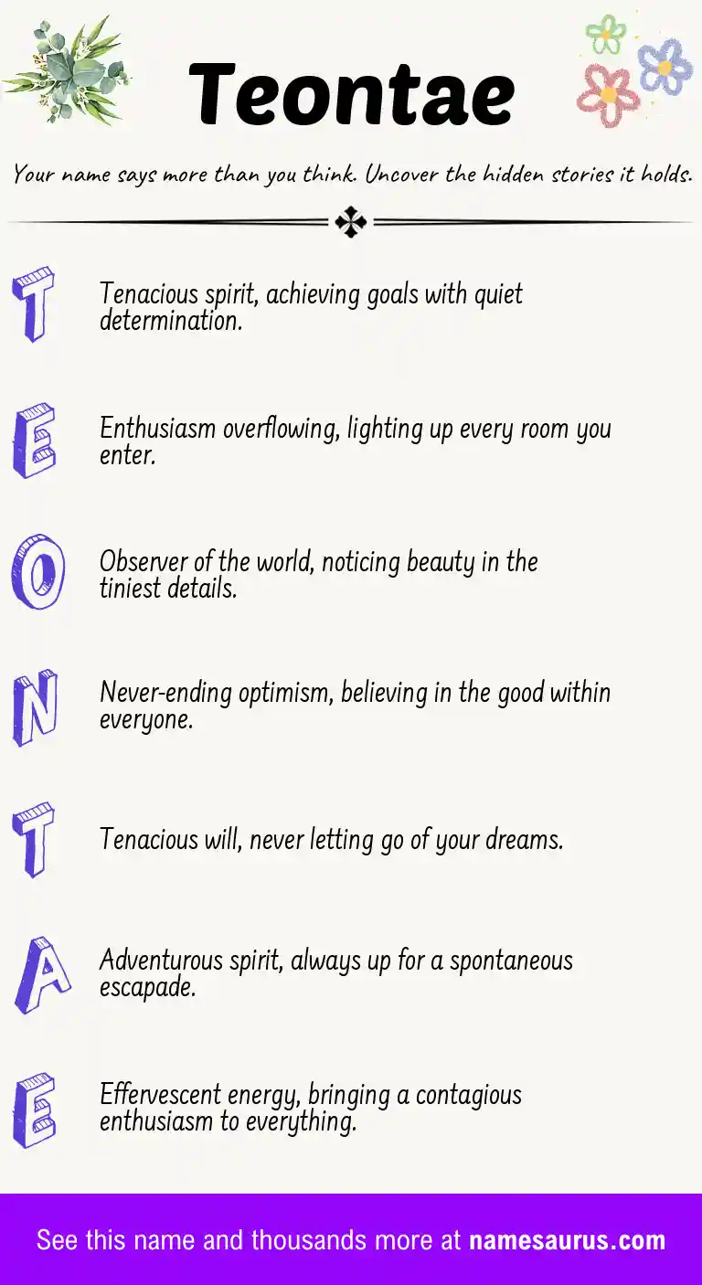 Acrostic poem about Teontae.