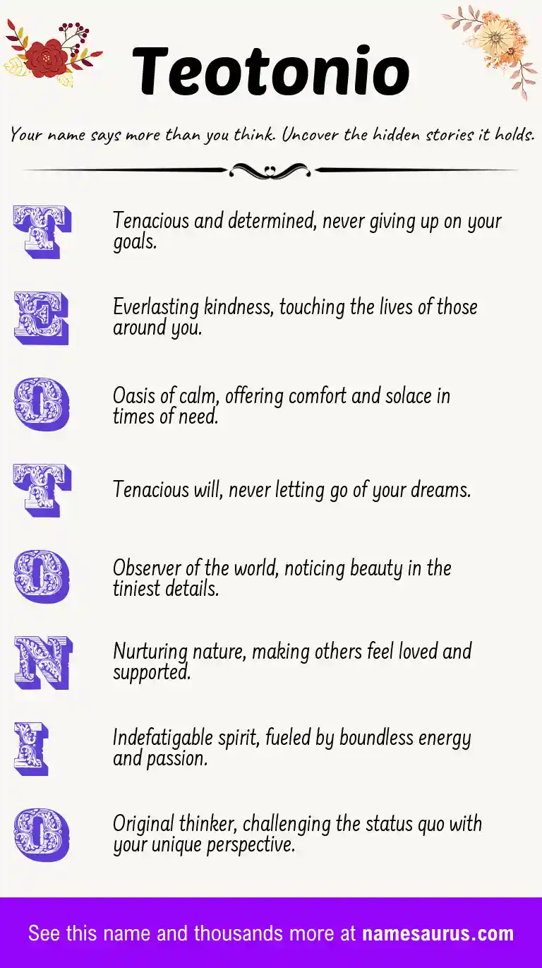 Acrostic poem about Teotonio.