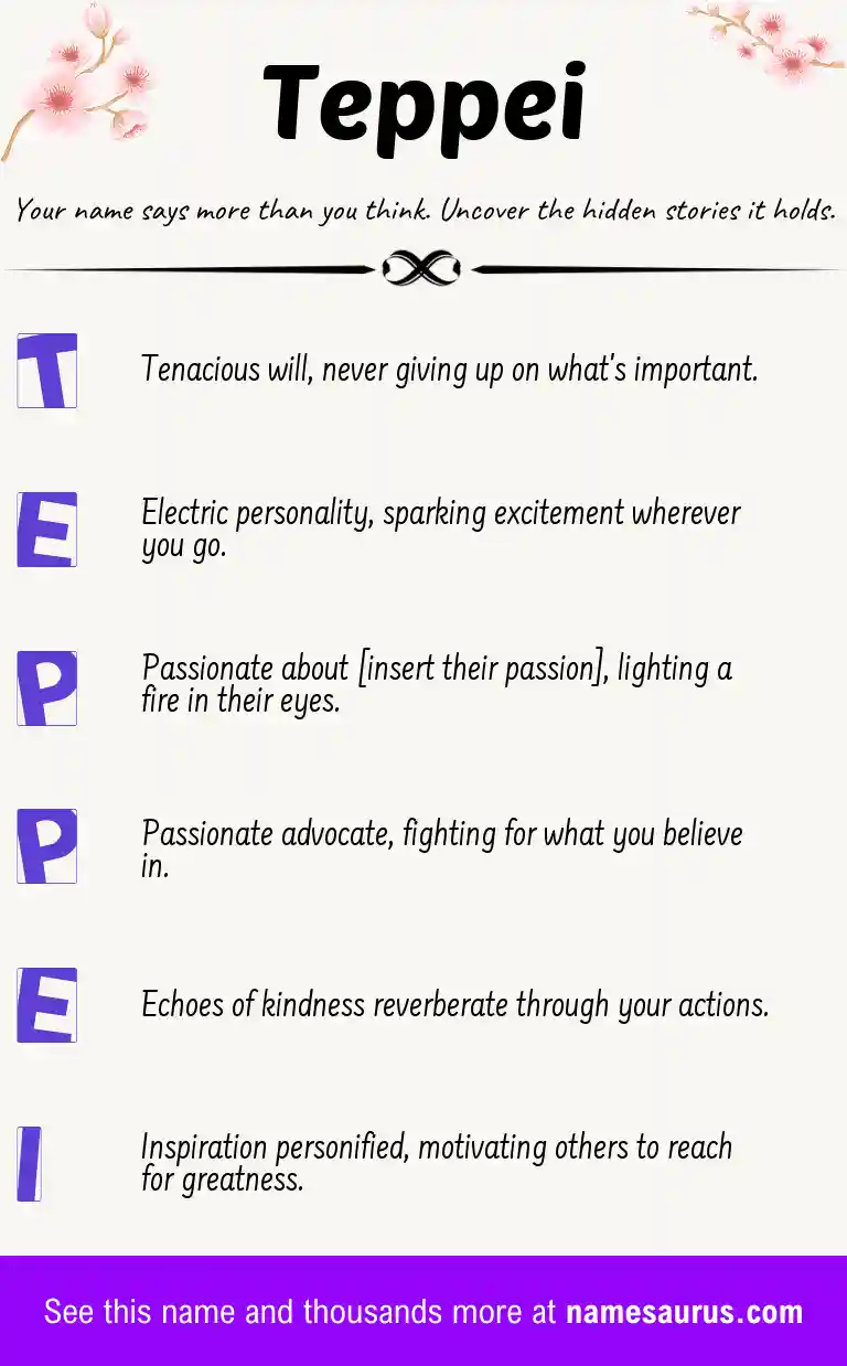 Acrostic poem about Teppei.