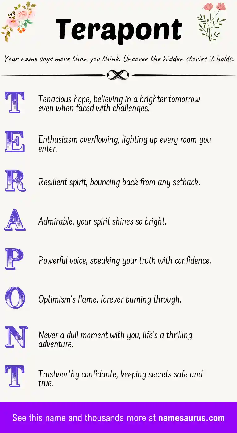 Acrostic poem about Terapont.