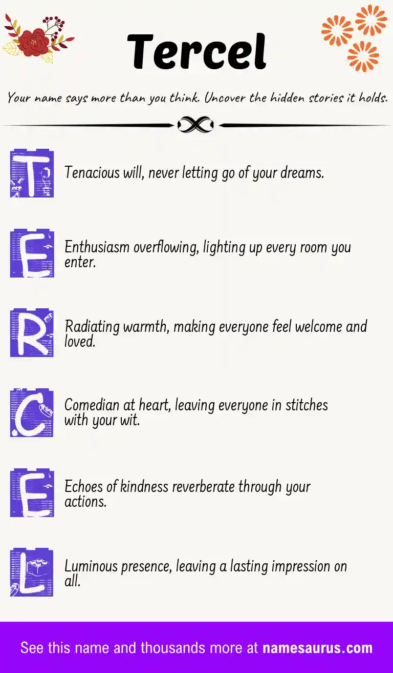 Acrostic poem about Tercel.