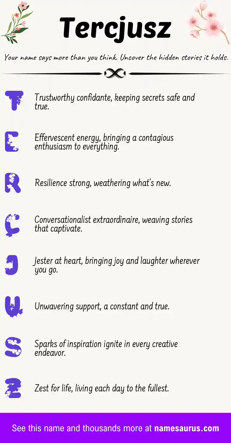 Acrostic poem about Tercjusz.