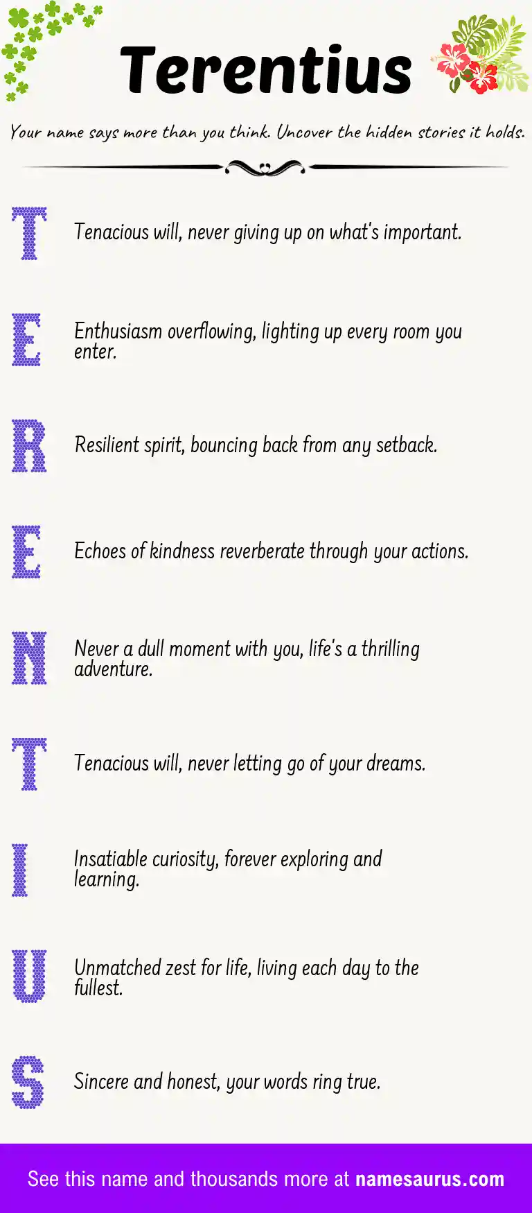 Acrostic poem about Terentius.