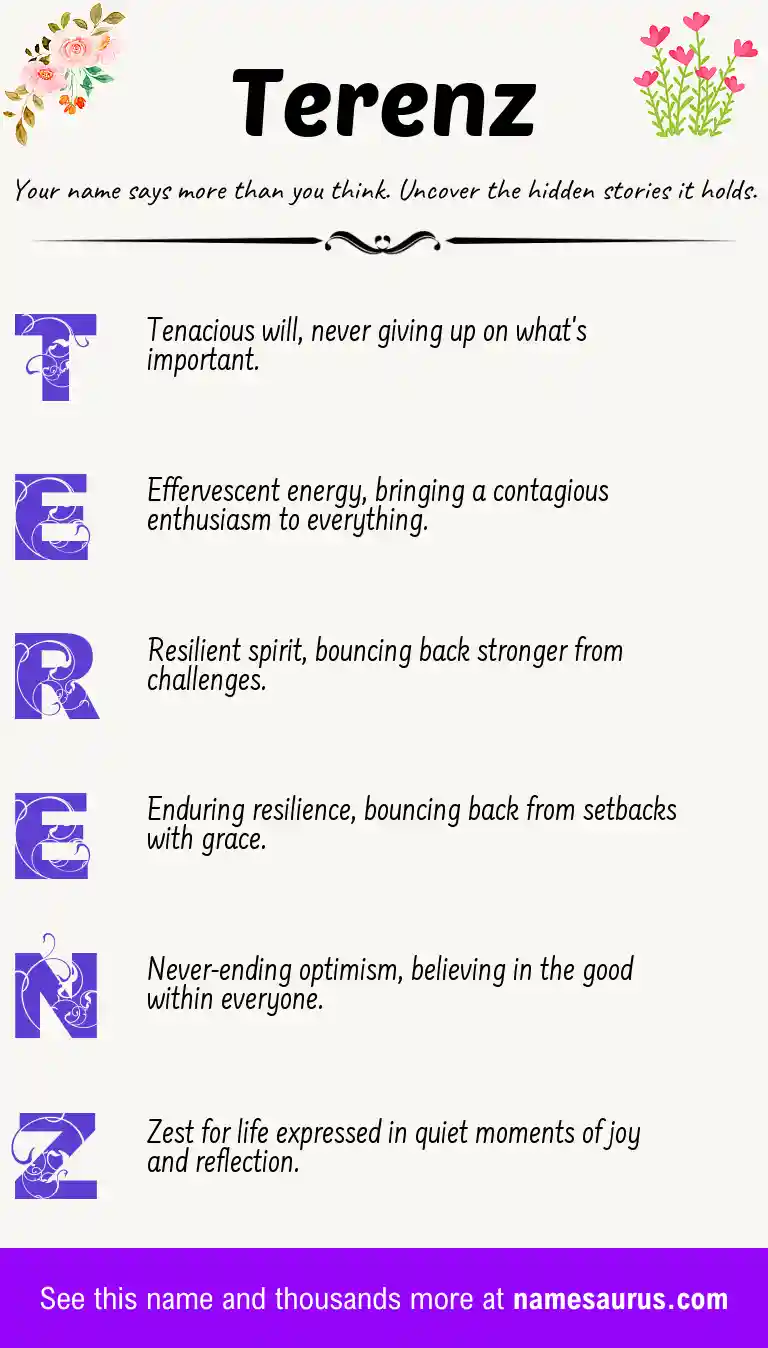 Acrostic poem about Terenz.