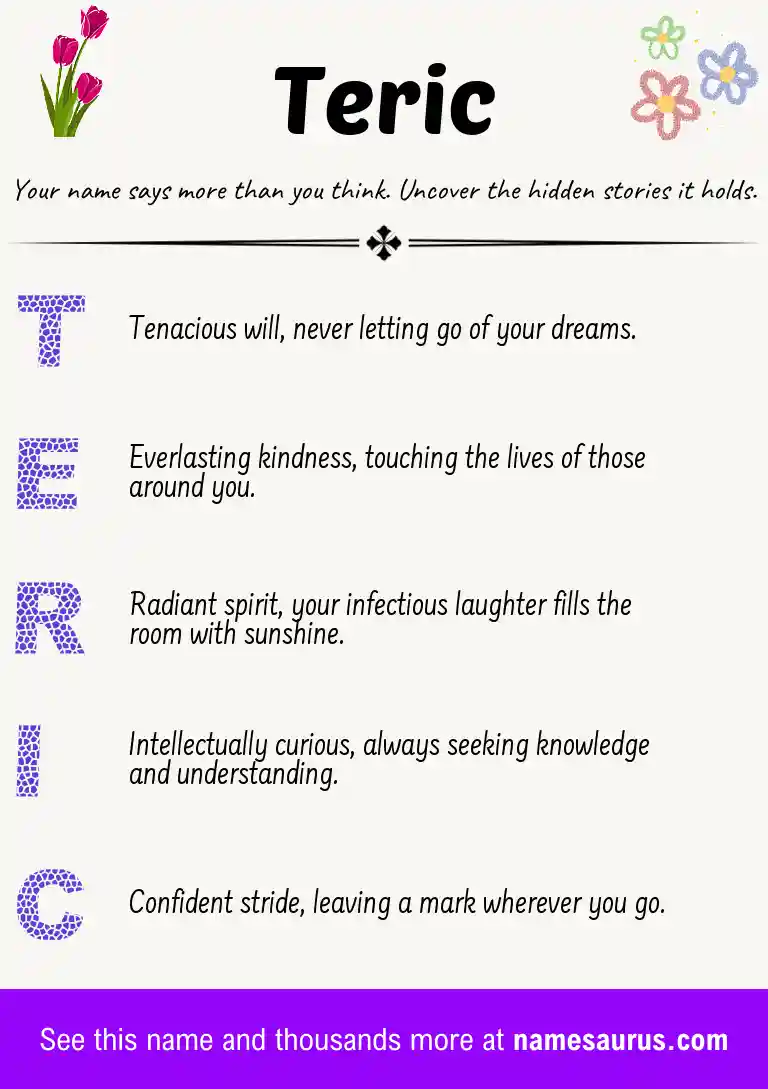 Acrostic poem about Teric.