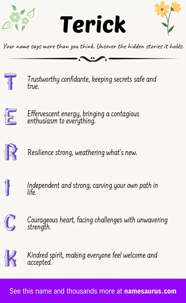 Acrostic poem about Terick.