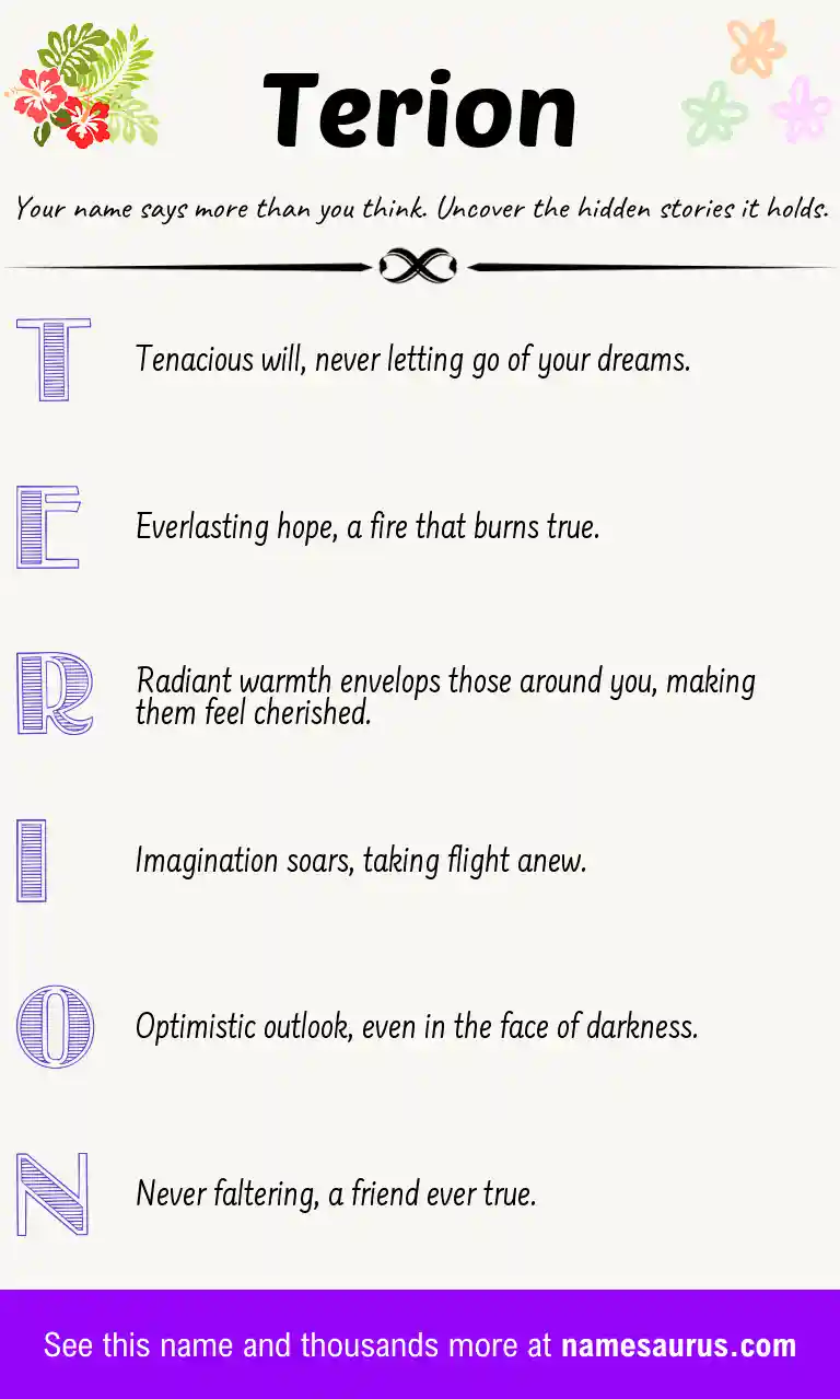 Acrostic poem about Terion.