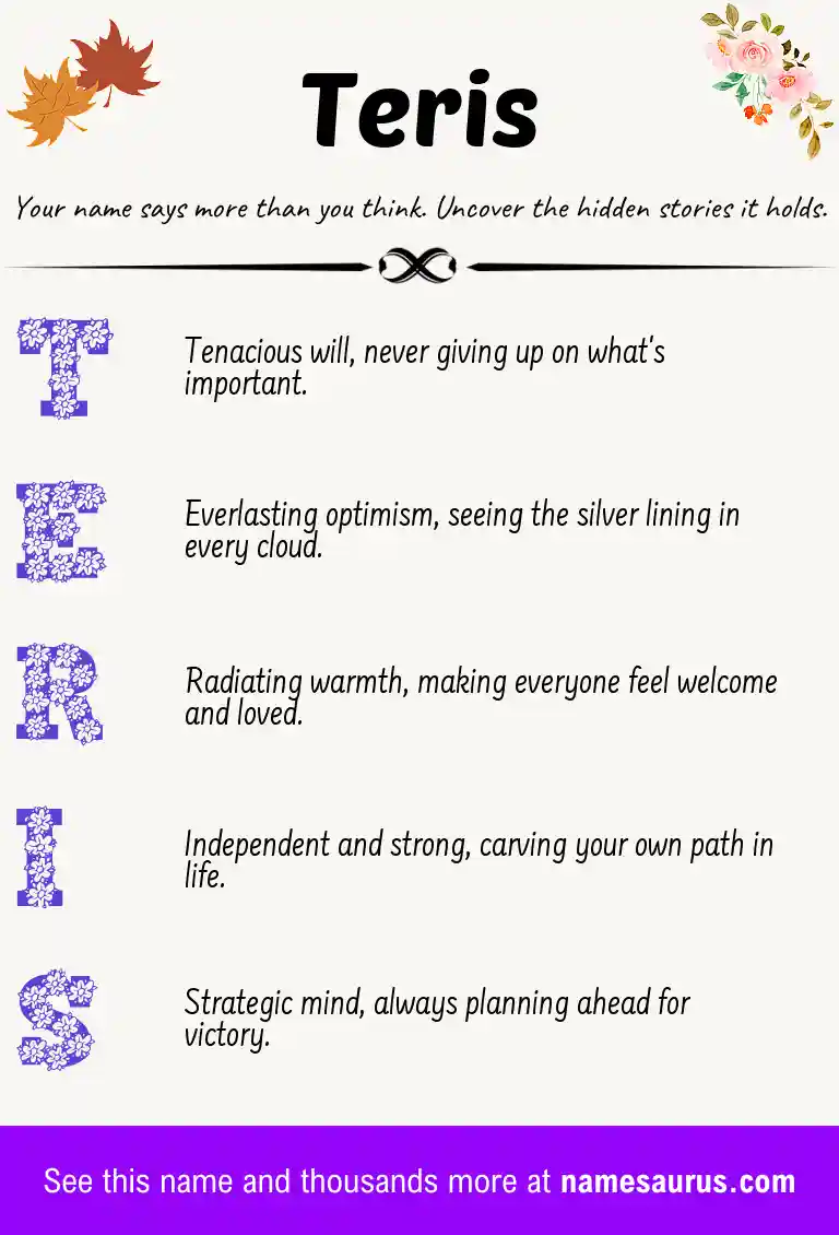 Acrostic poem about Teris.