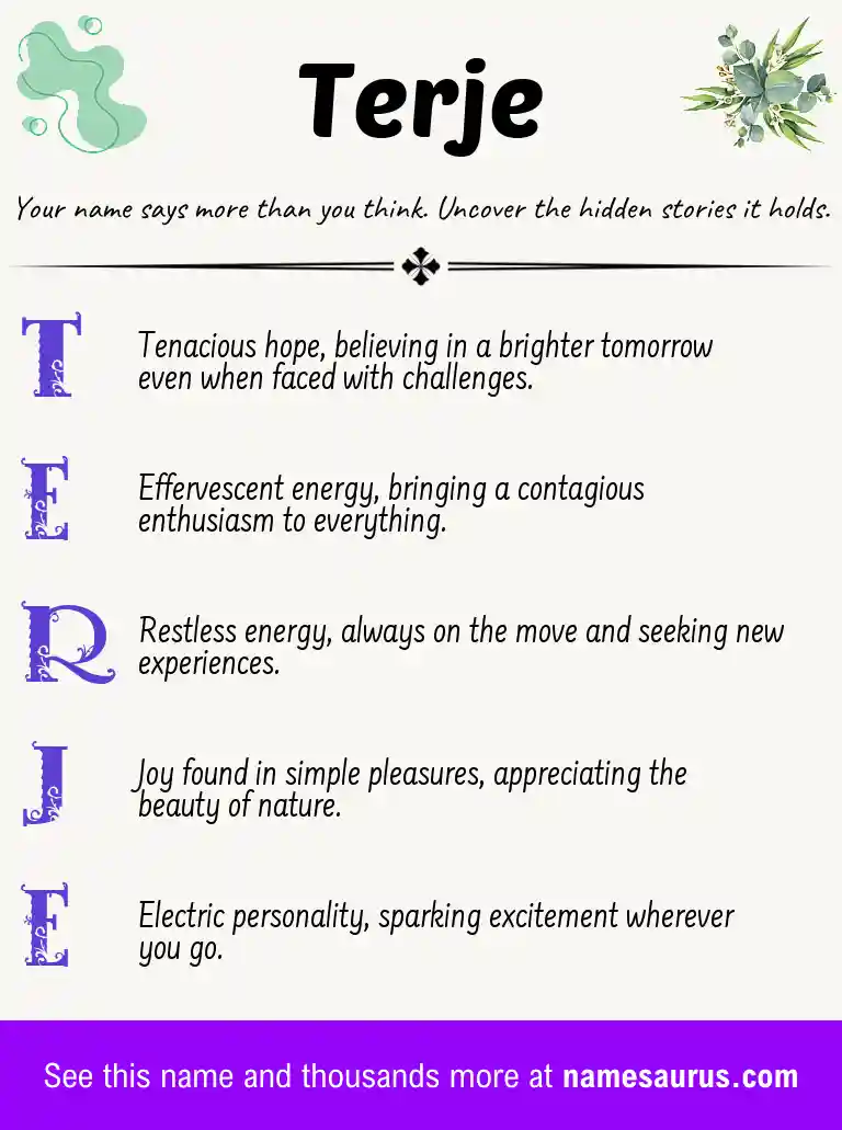 Acrostic poem about Terje.