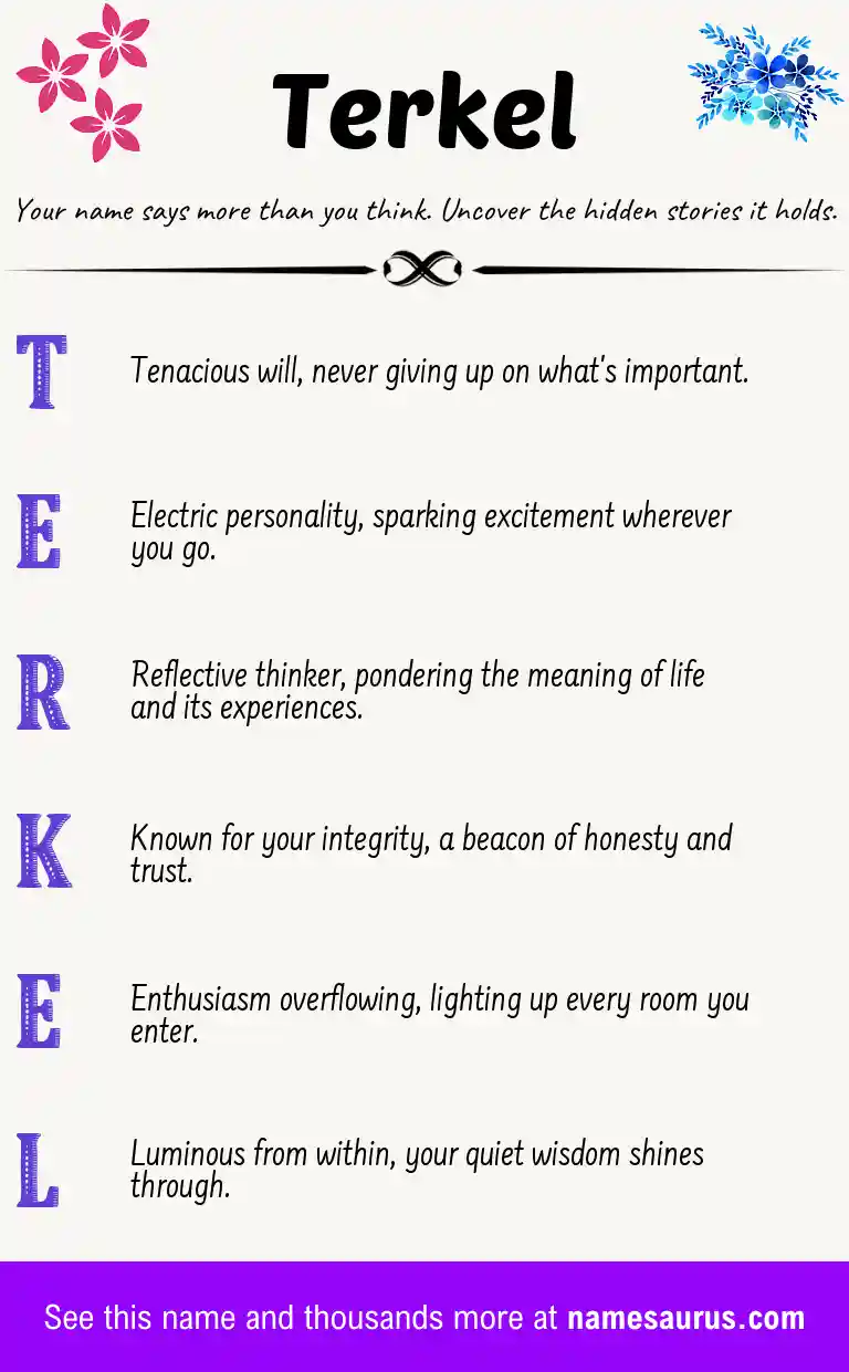Acrostic poem about Terkel.