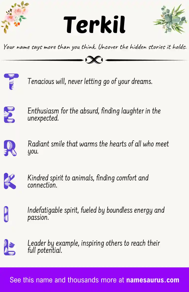 Acrostic poem about Terkil.