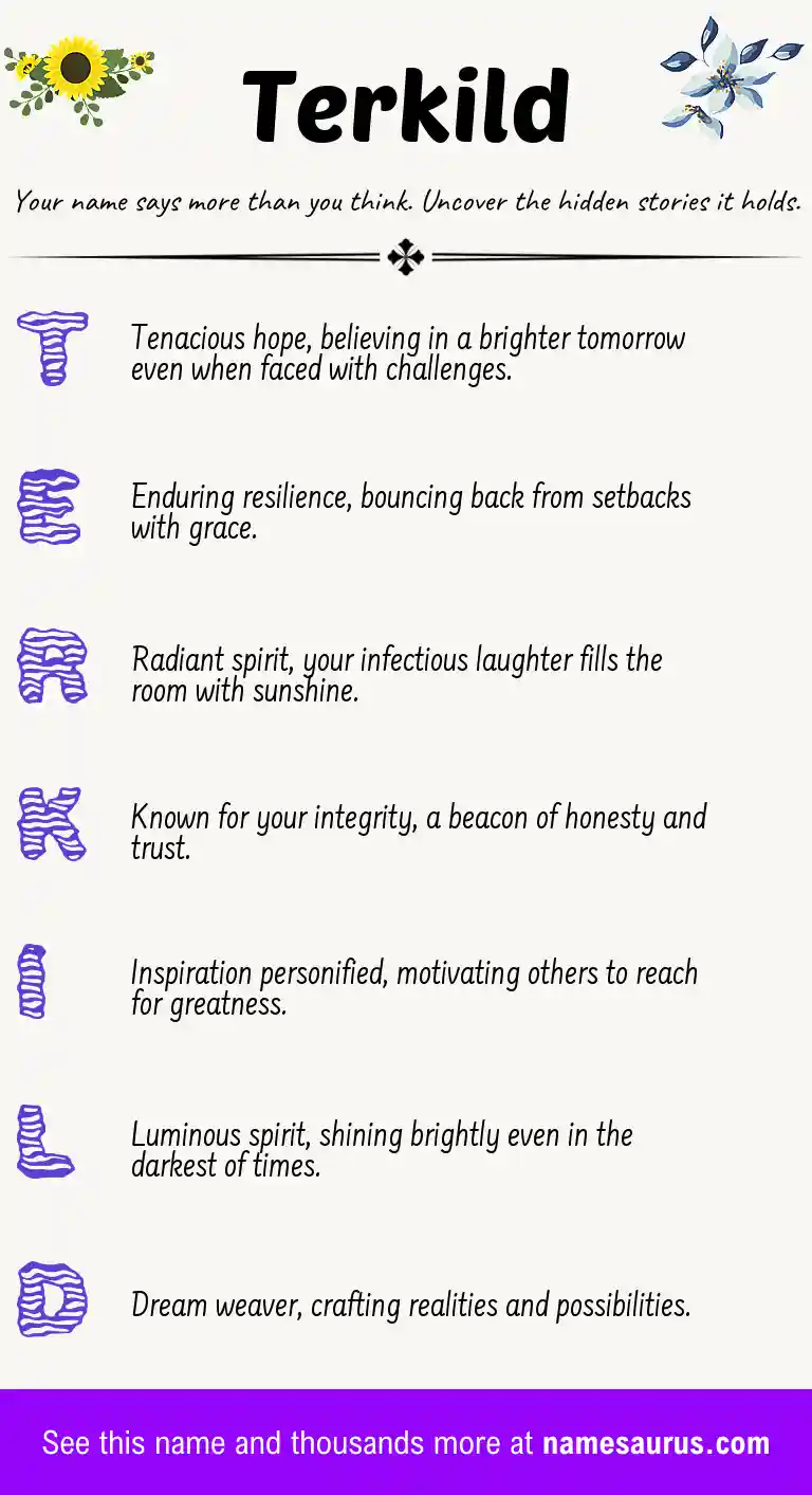 Acrostic poem about Terkild.