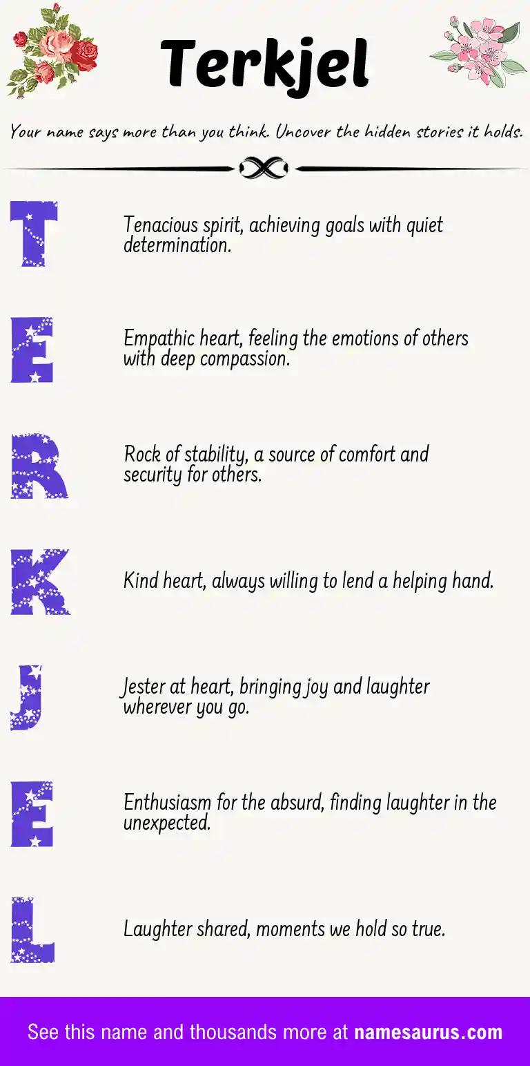 Acrostic poem about Terkjel.