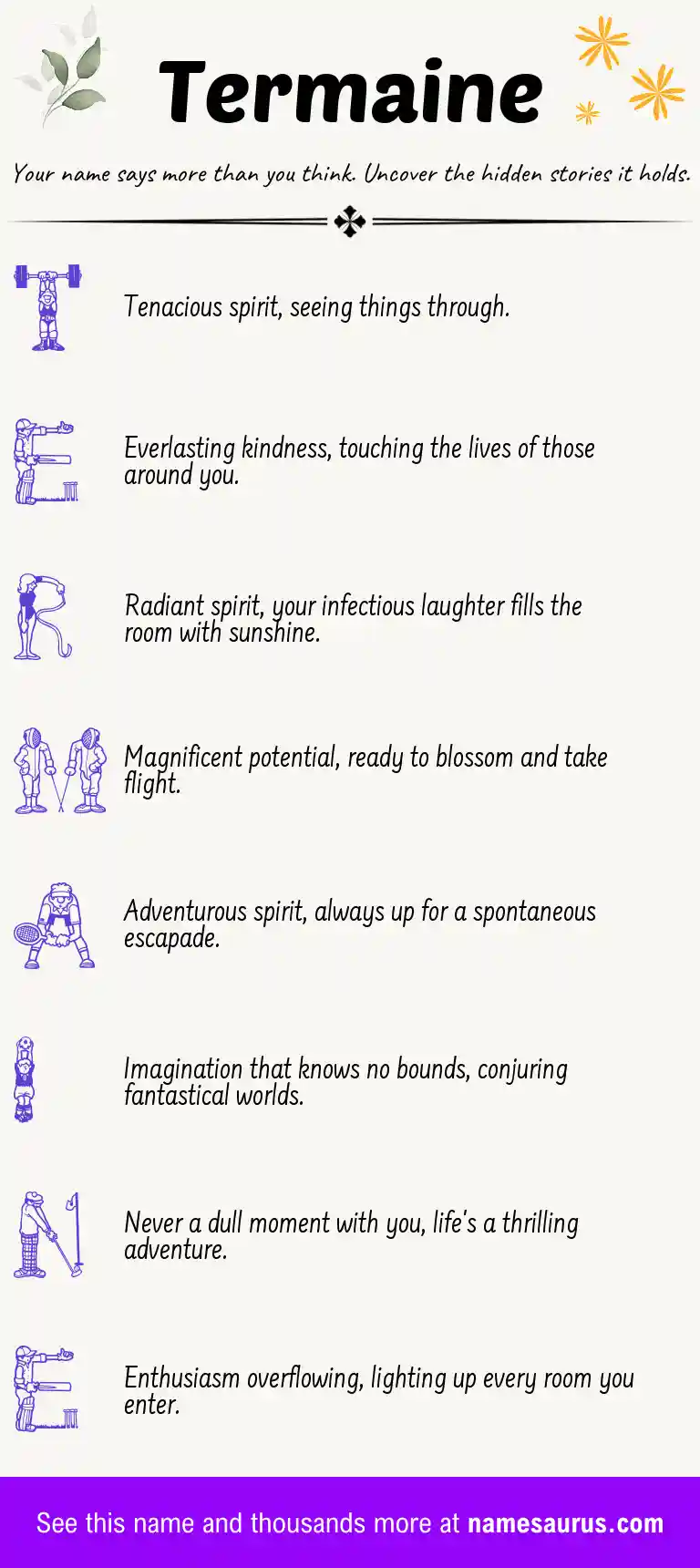 Acrostic poem about Termaine.