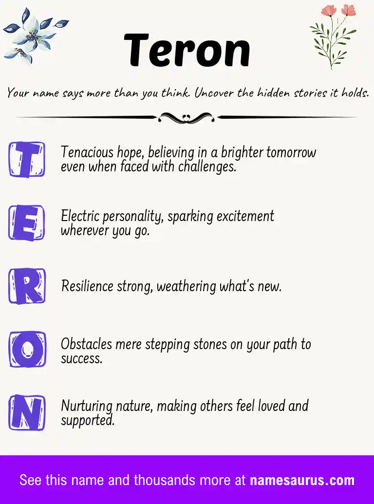 Acrostic poem about Teron.