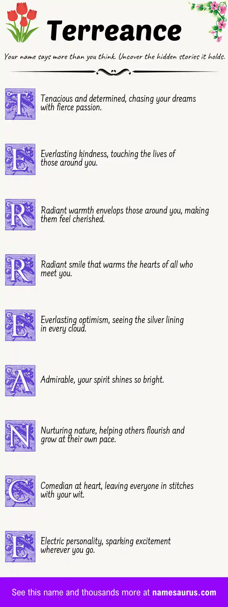 Acrostic poem about Terreance.