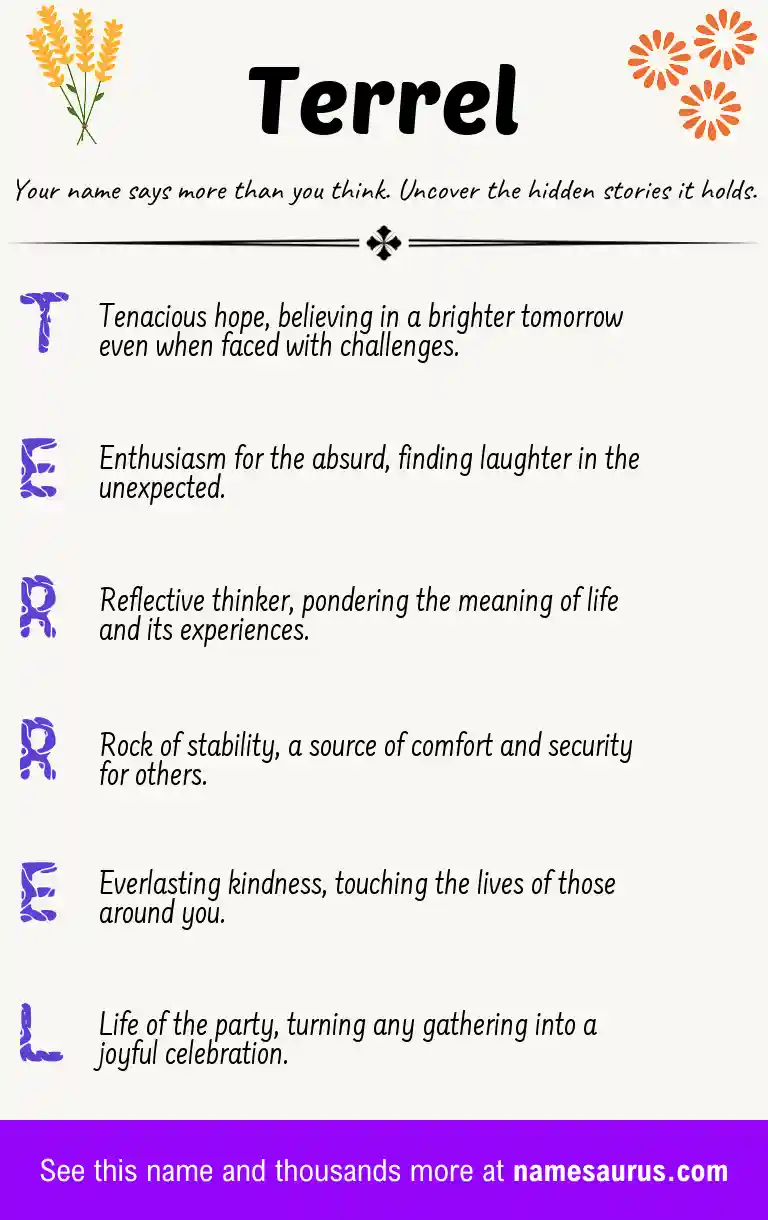 Acrostic poem about Terrel.