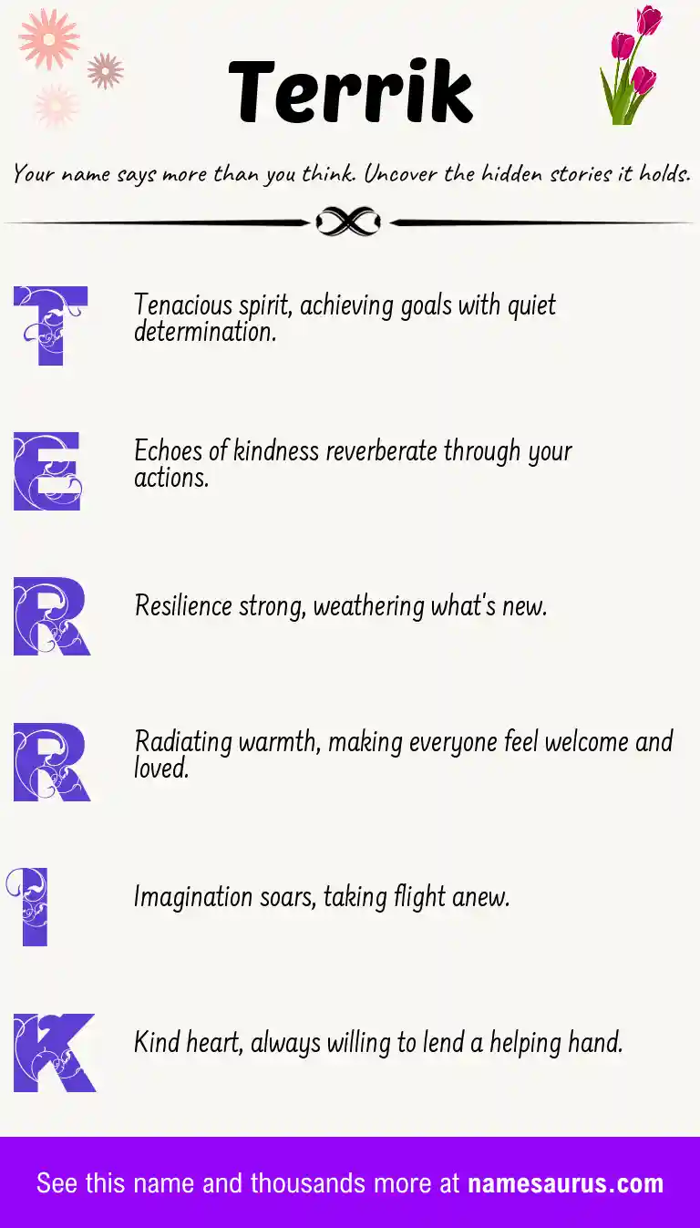 Acrostic poem about Terrik.