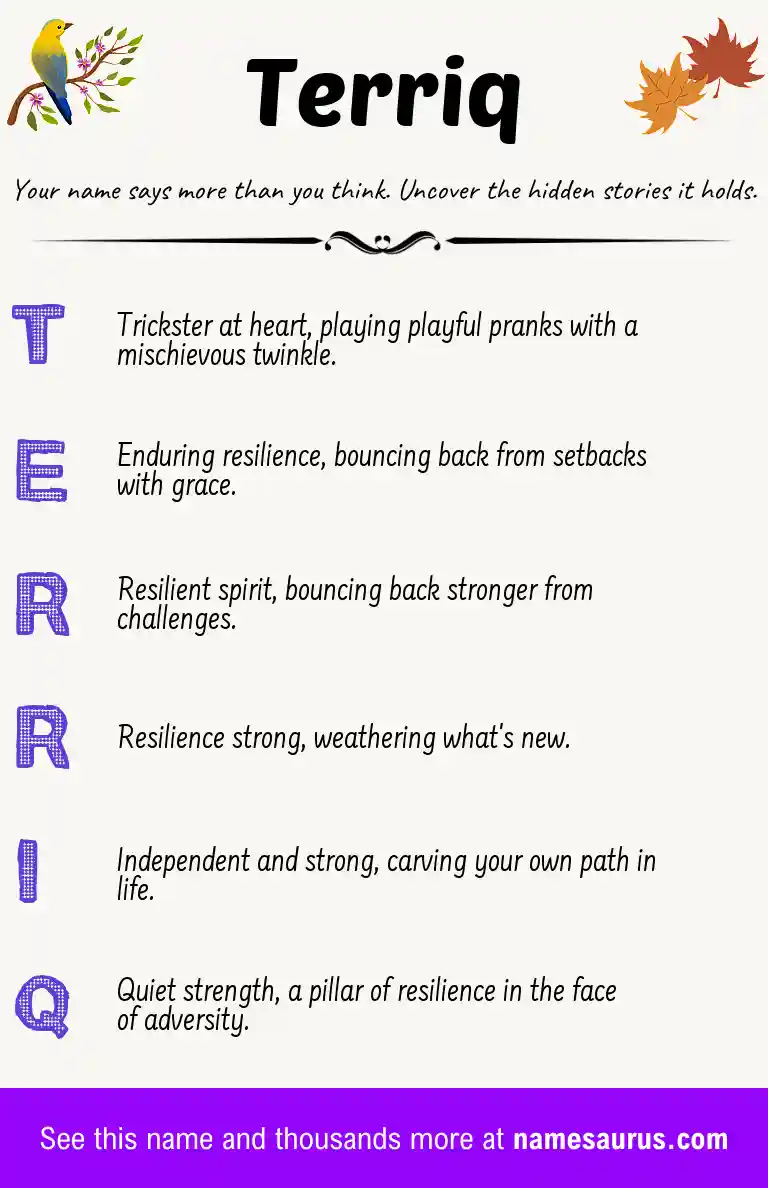 Acrostic poem about Terriq.