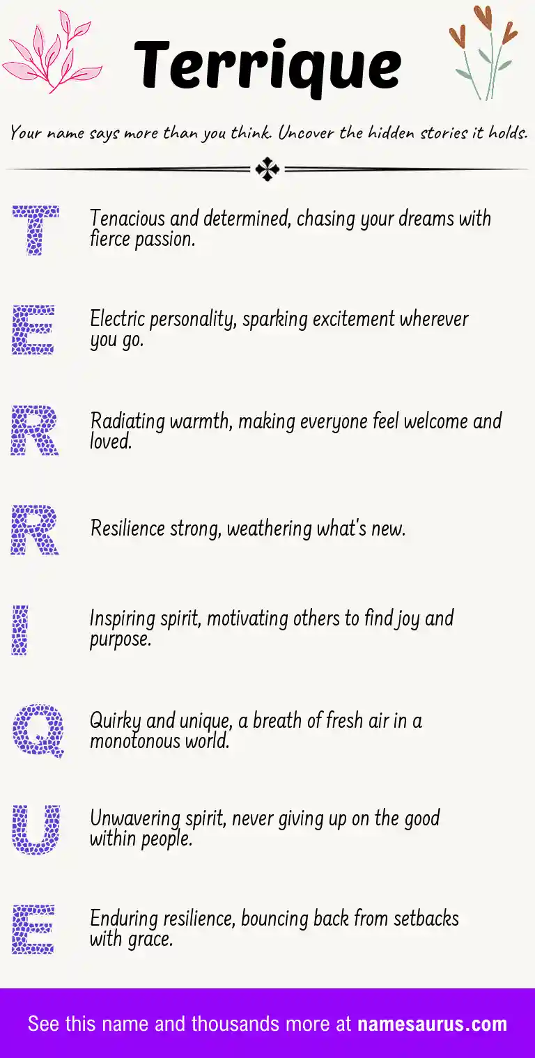 Acrostic poem about Terrique.