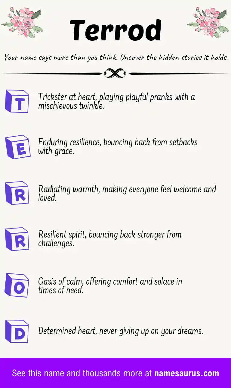 Acrostic poem about Terrod.