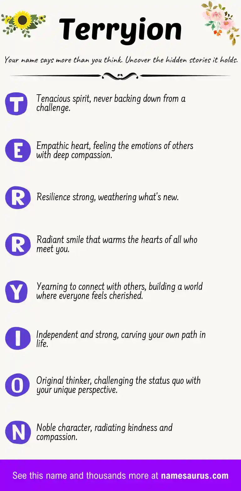 Acrostic poem about Terryion.