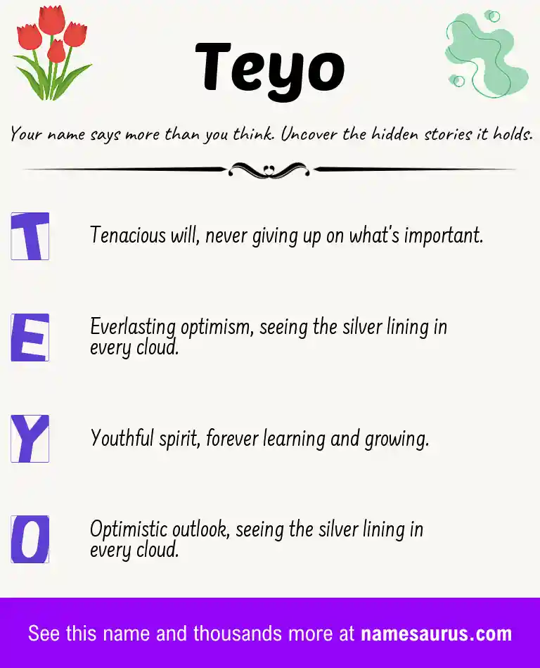 Acrostic poem about Teyo.
