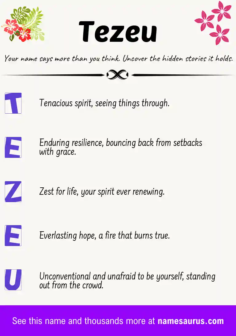 Acrostic poem about Tezeu.