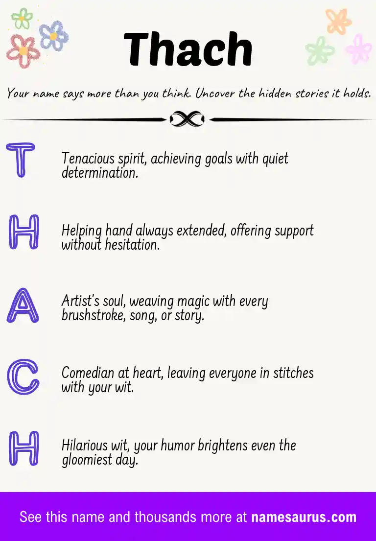 Acrostic poem about Thach.