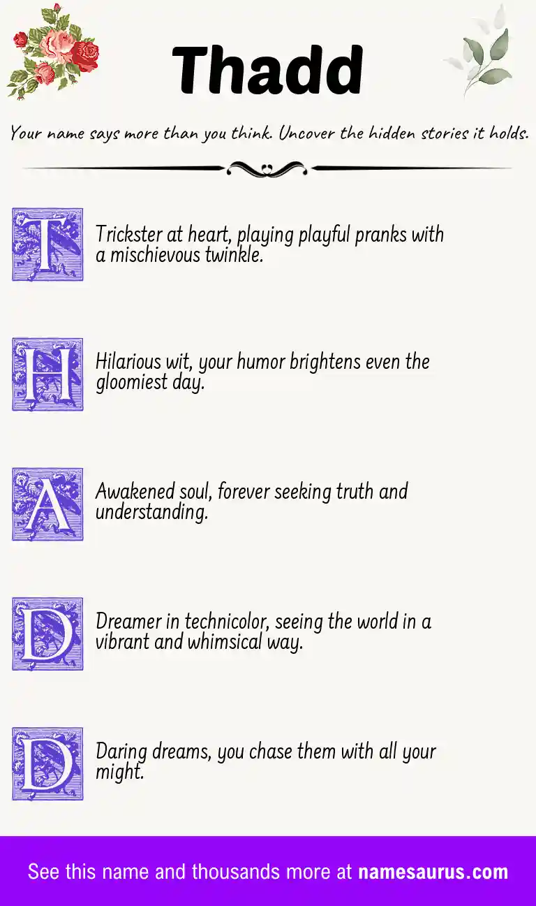 Acrostic poem about Thadd.