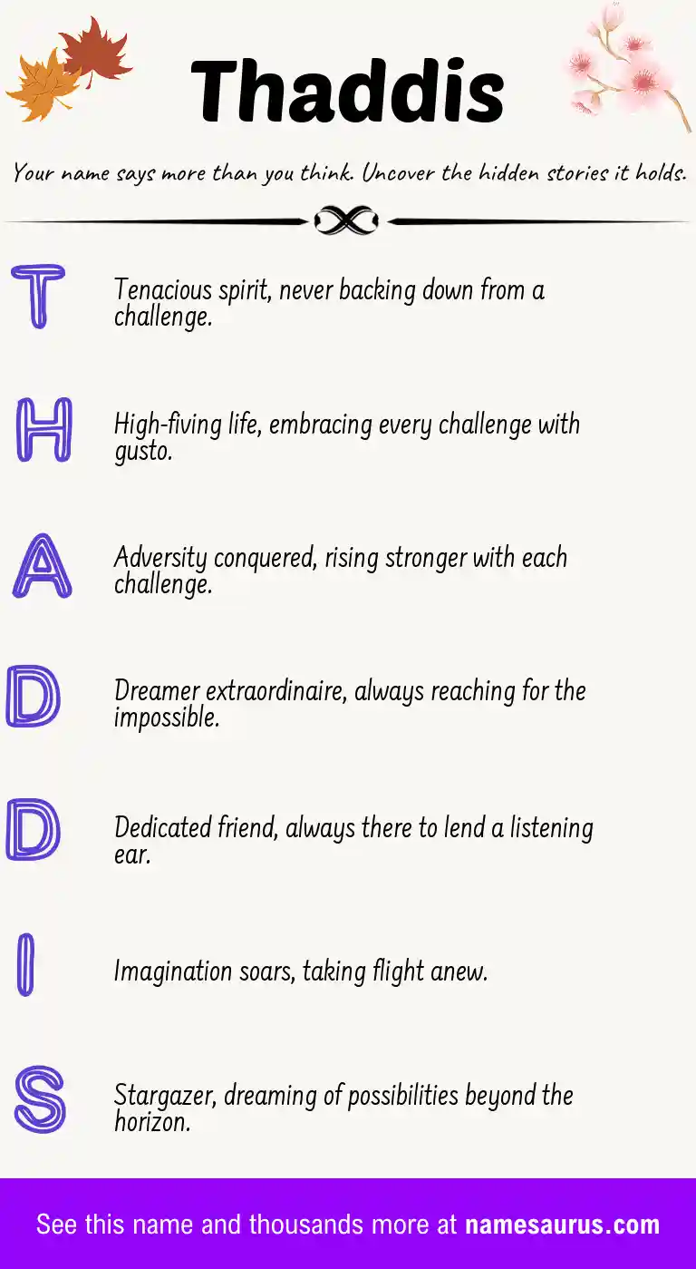 Acrostic poem about Thaddis.