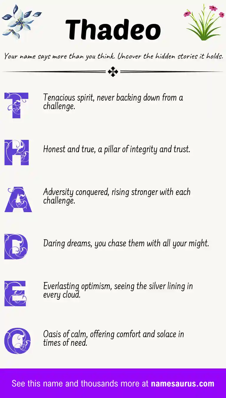 Acrostic poem about Thadeo.