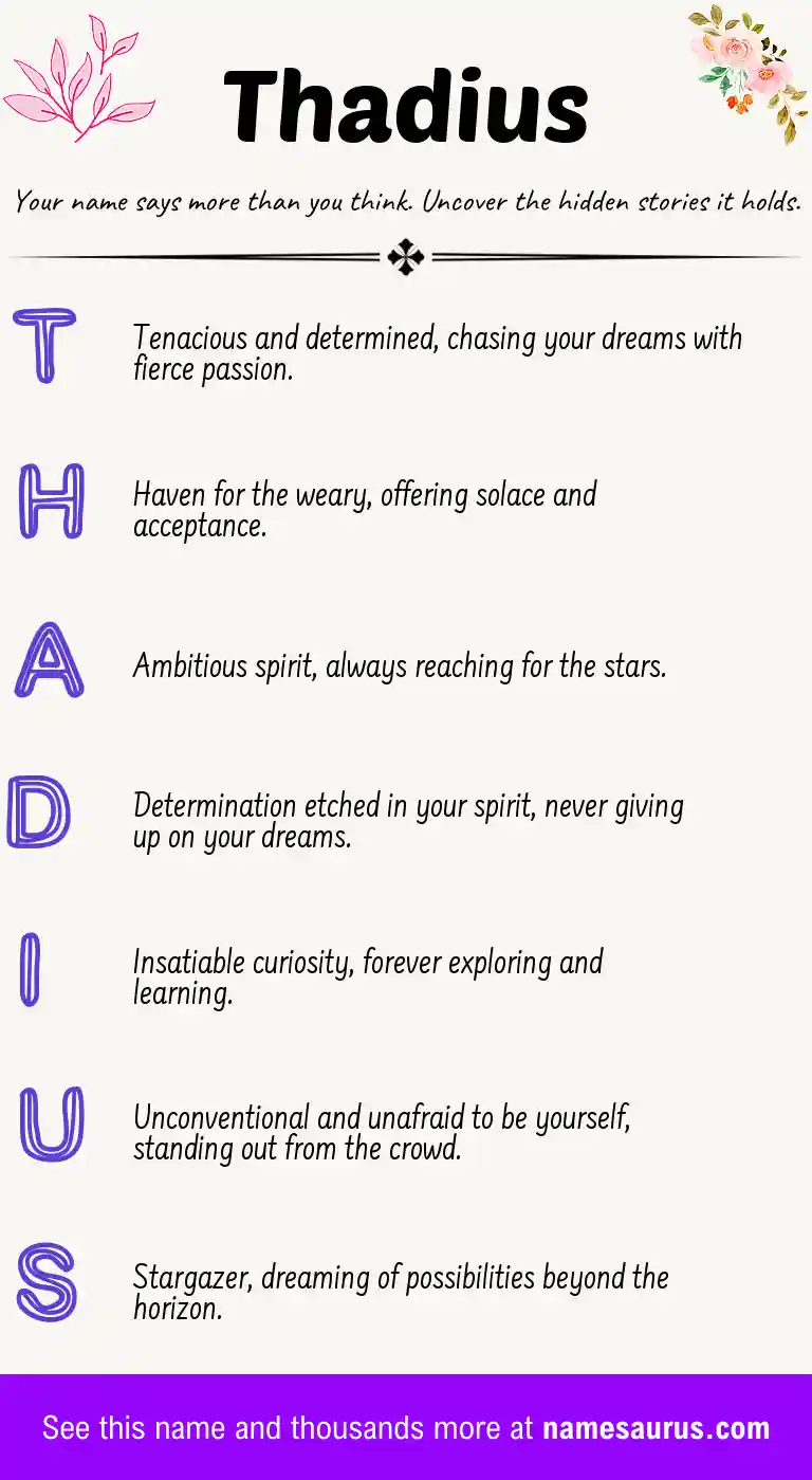 Acrostic poem about Thadius.