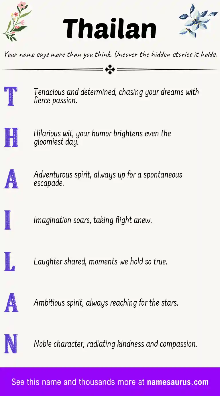 Acrostic poem about Thailan.