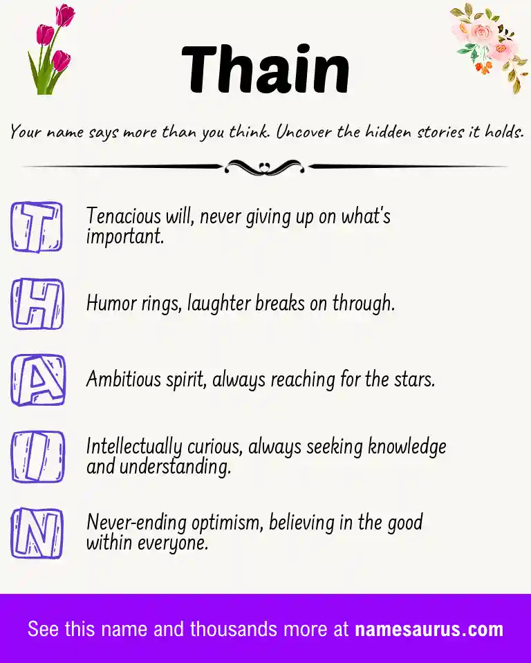Acrostic poem about Thain.
