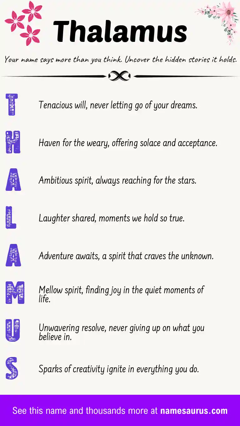 Acrostic poem about Thalamus.