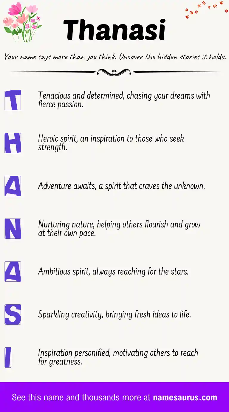 Acrostic poem about Thanasi.