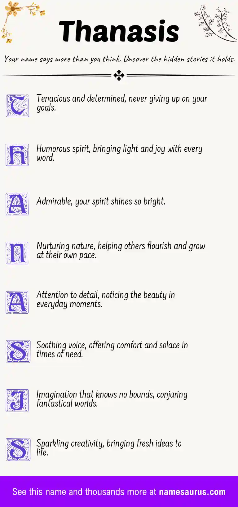 Acrostic poem about Thanasis.
