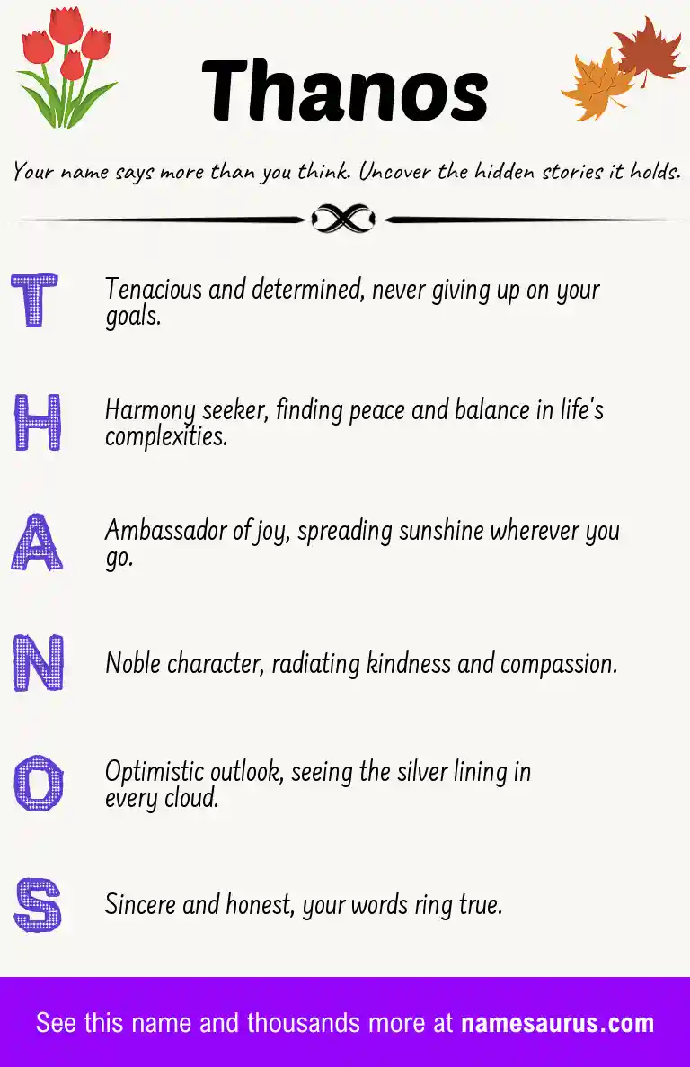 Acrostic poem about Thanos.