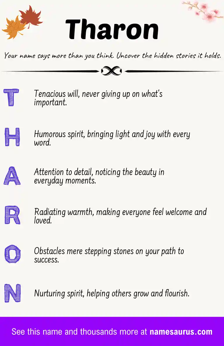 Acrostic poem about Tharon.