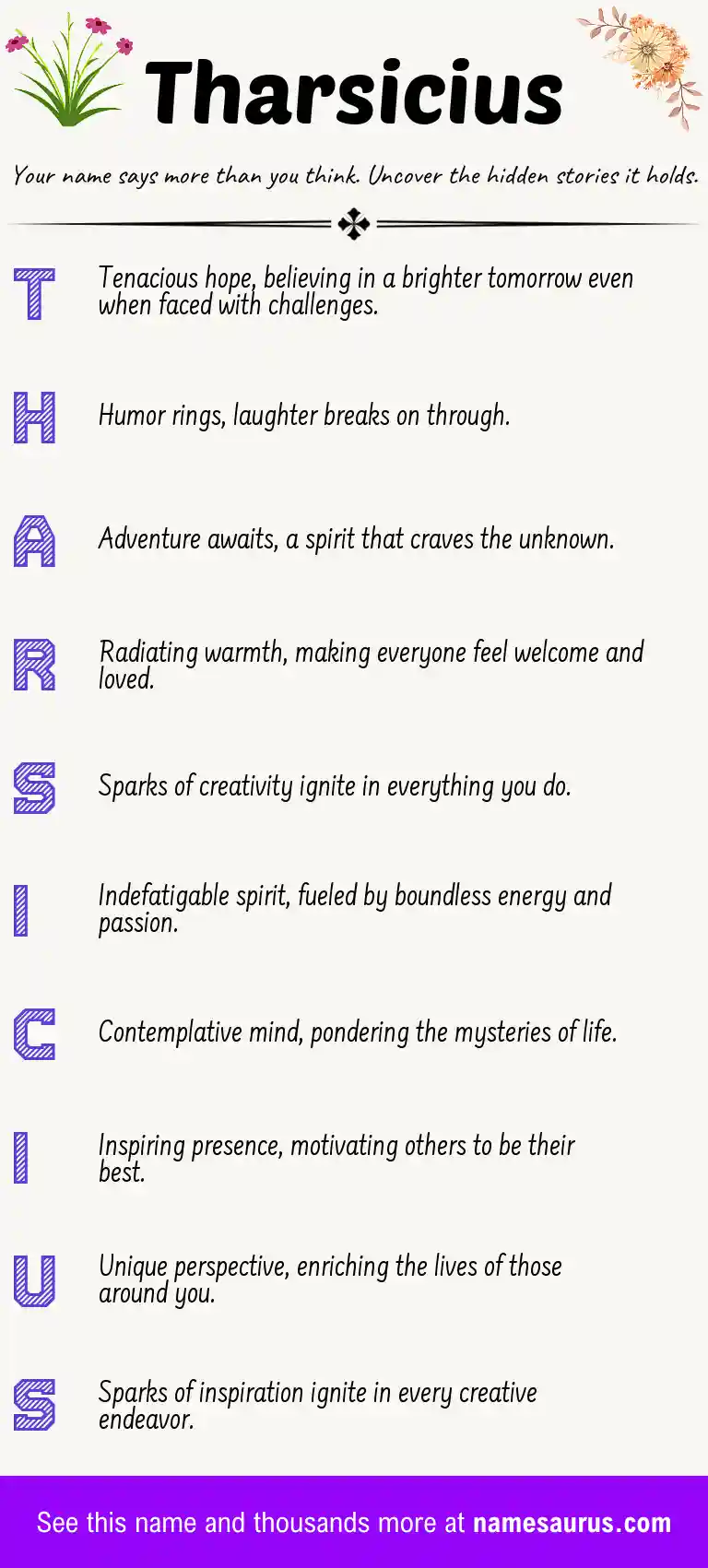 Acrostic poem about Tharsicius.