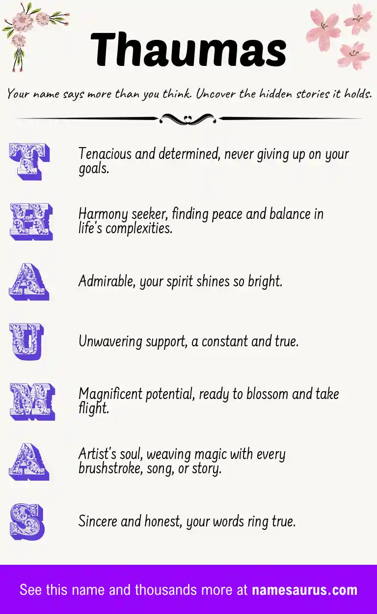 Acrostic poem about Thaumas.