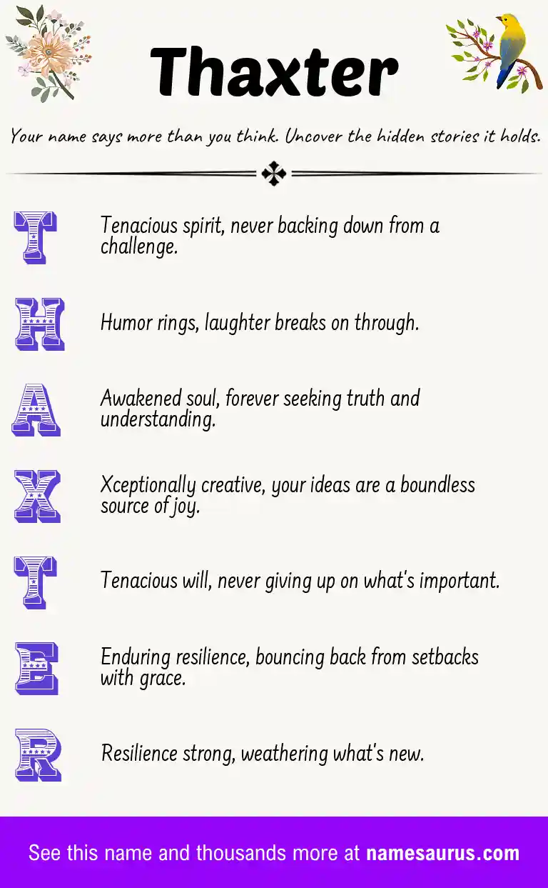 Acrostic poem about Thaxter.